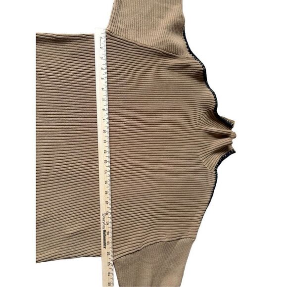 Rag & Bone Ingrid Turtleneck WHIPSTITCH  Sweater size M Tan Organic Cotton - Picture 7 of 11